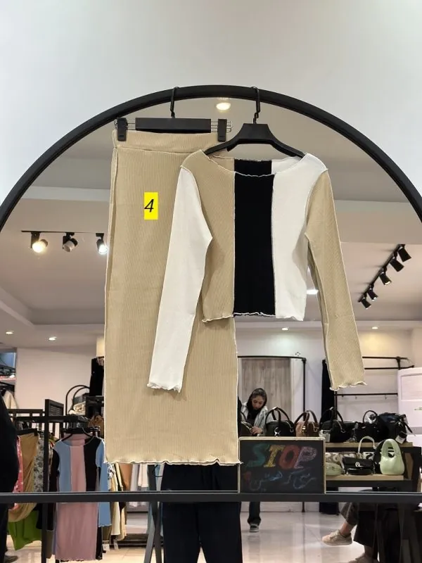 ست کراپ دامن کبریتی کثیف دوزی (36086) - Image 4