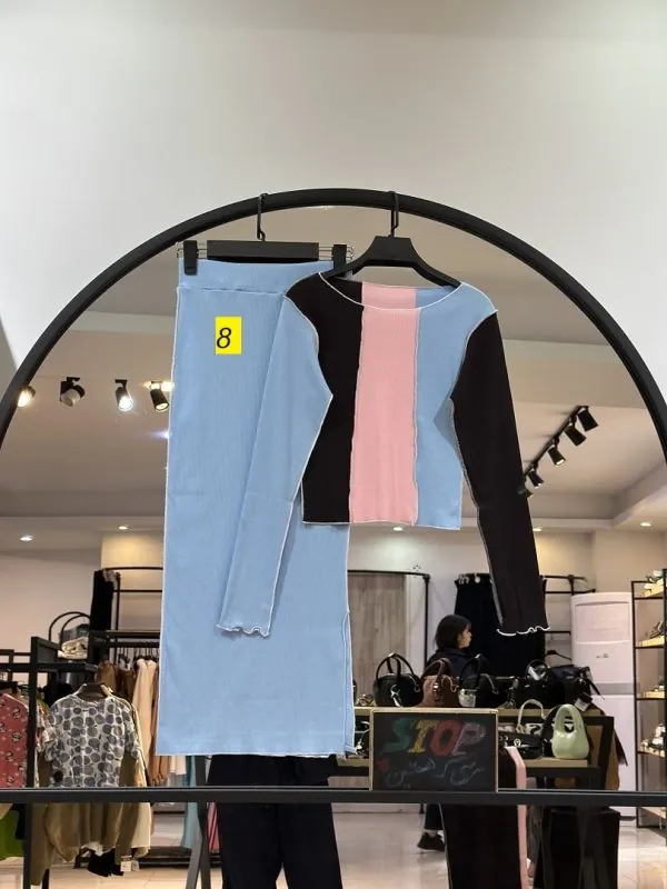 ست کراپ دامن کبریتی کثیف دوزی (36086) - Image 7