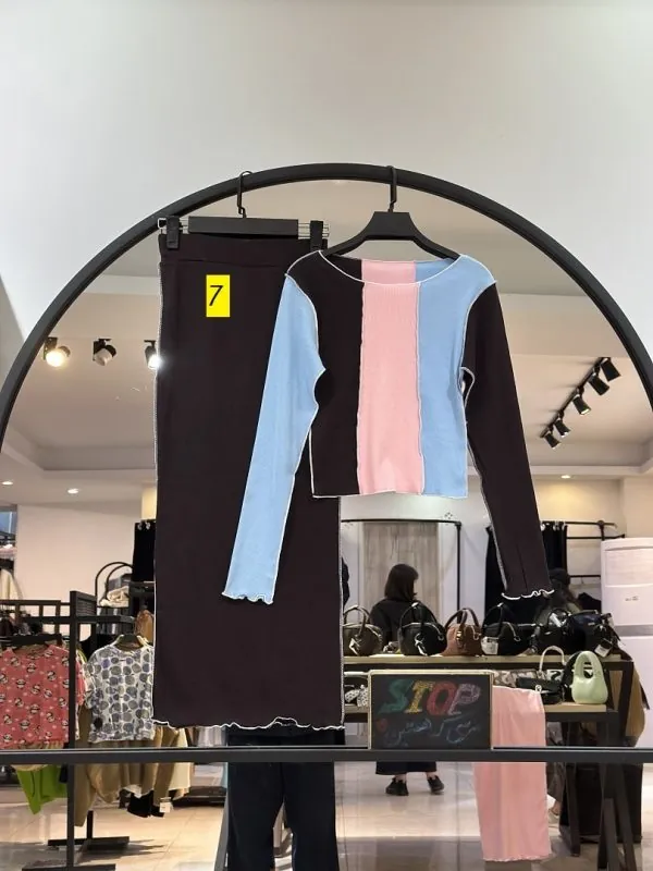 ست کراپ دامن کبریتی کثیف دوزی (36086) - Image 8