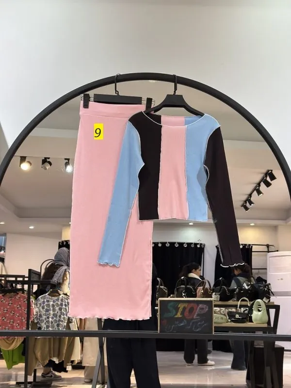 ست کراپ دامن کبریتی کثیف دوزی (36086) - Image 9