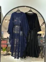 ست رویه گیپور و پیراهن استین بلند مخمل (36073) - Image 3