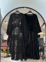 ست رویه گیپور و پیراهن استین بلند مخمل (36073) - Image 2