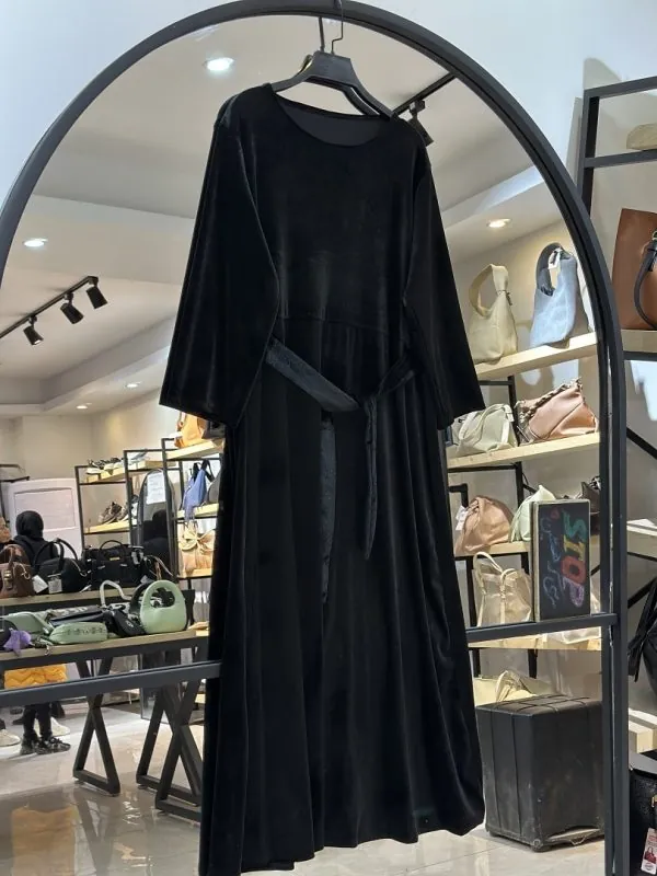 ست رویه گیپور و پیراهن استین بلند مخمل (36073) - Image 4