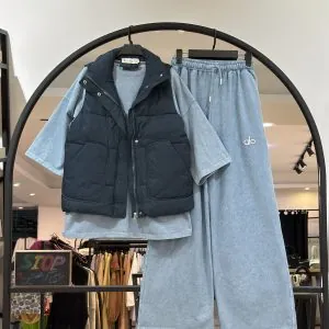 ست تیشرت شلوار استین سه ربع سنگشور اور سایز درجه یک(36097)