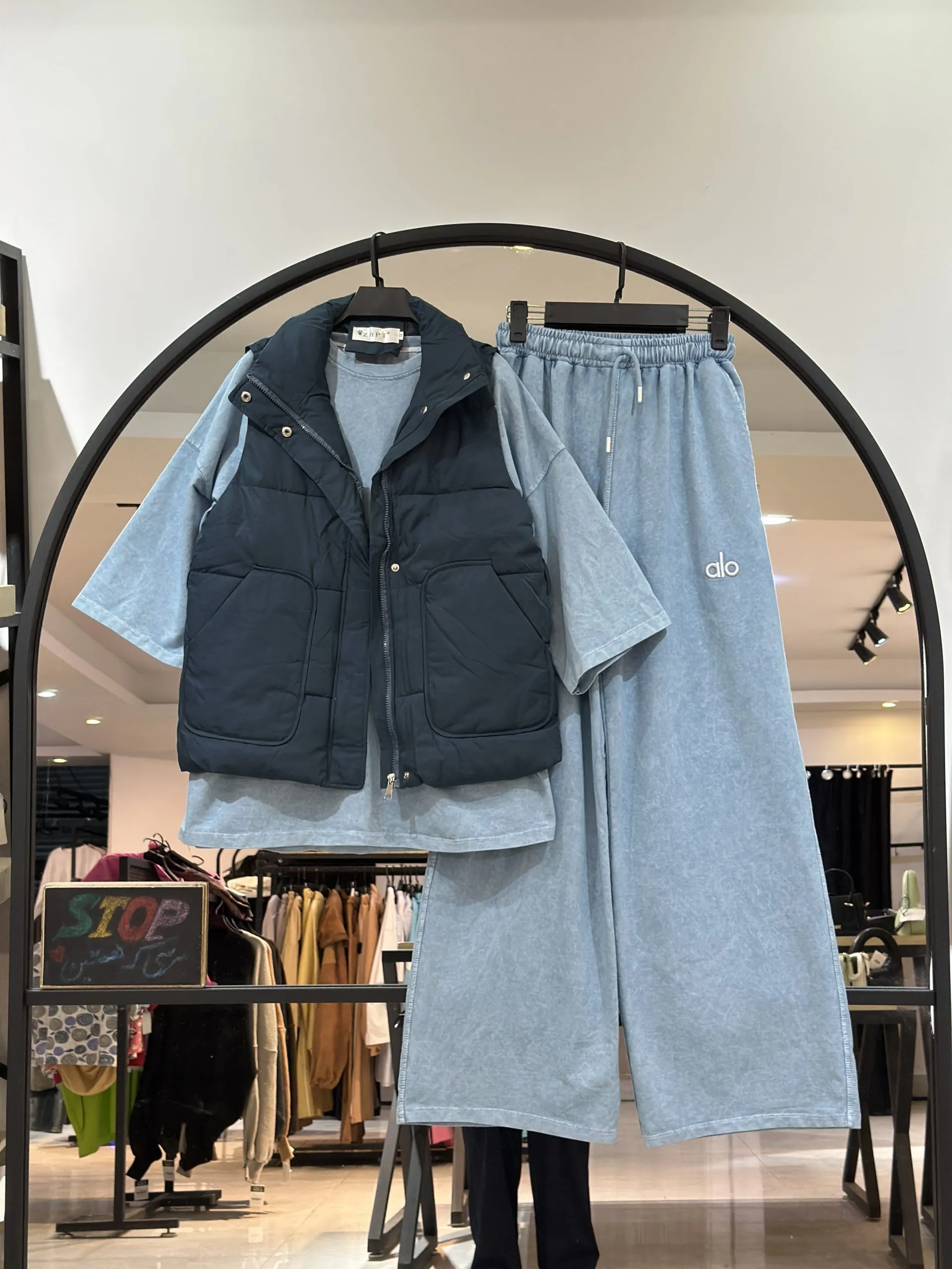 ست تیشرت شلوار استین سه ربع سنگشور اور سایز درجه یک(36097) - Image 1